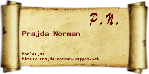 Prajda Norman névjegykártya